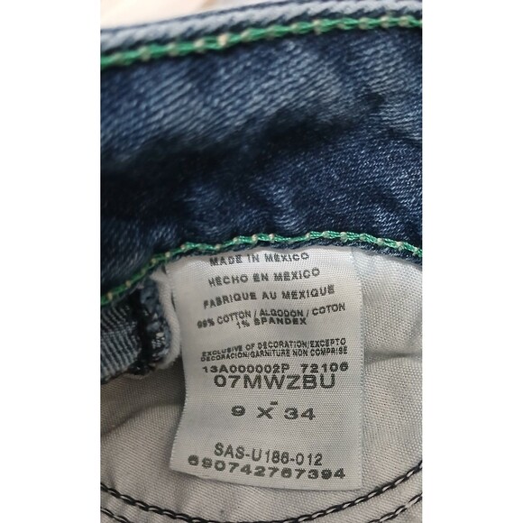 Wrangler Womens Stretch Bootcut Mid-Rise Jeans 07MWZ 9x34 Bling Embroidered Note - Picture 12 of 13